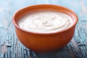 greek yogurt in claypot as traditional