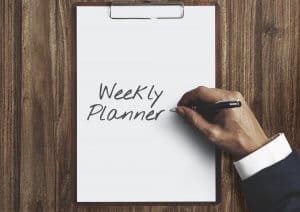 Weekly Planner Calendar List Schedule Strategy Concept