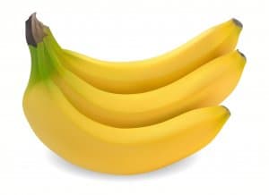 Ripe bananas on a white background vector