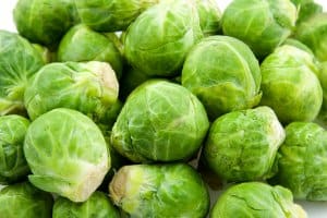 Fresh Brussels sprouts in closeup