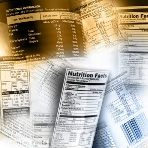 Nutrition information facts on assorted food labels