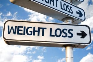 weight loss sign with arrow